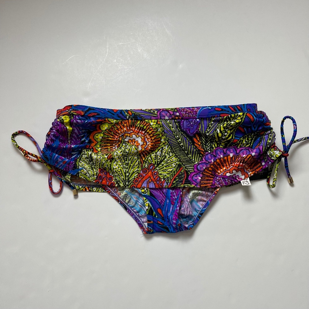 ABS Allen Schwartz Purple Multi Floral Bikini Bottoms